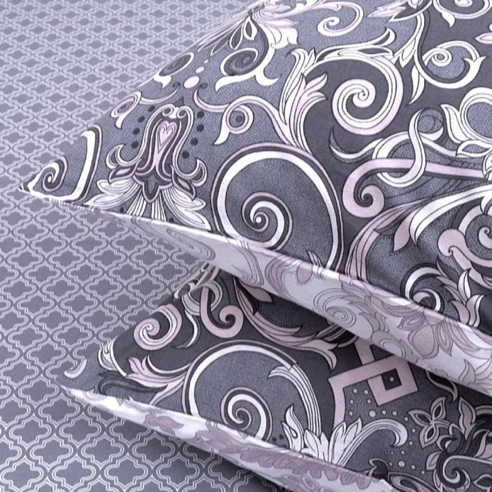 Комплект постельного белья 1,5 спальный из поплина с наволочками 50х70 2 шт Орнамент Uniqcute