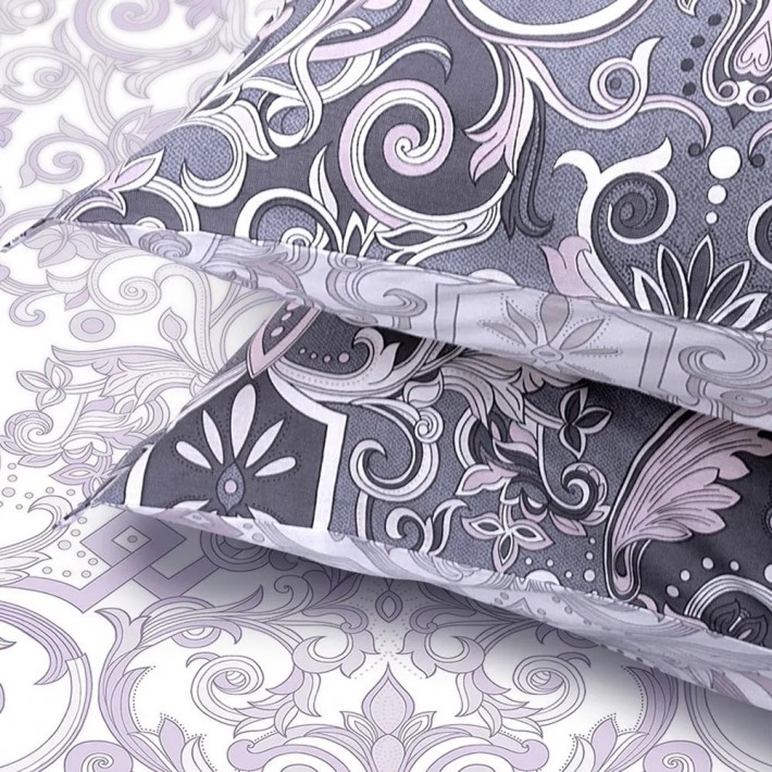 Комплект постельного белья 1,5 спальный из поплина с наволочками 50х70 2 шт Орнамент Uniqcute