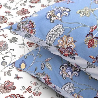 Комплект постельного белья        1,5 спальный из поплина        с наволочками 50х70 2 шт Цветы Uniqcute  