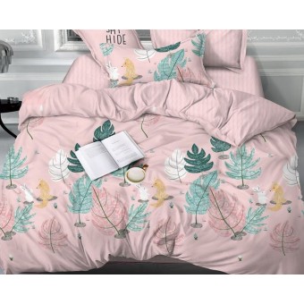 Комплект постельного белья        1,5 спальный из сатина        с наволочками 70х70 2 шт Деревья Luxor  