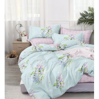 Комплект постельного белья        1,5 спальный из сатина        с наволочками 70х70 2 шт Растения Luxor  