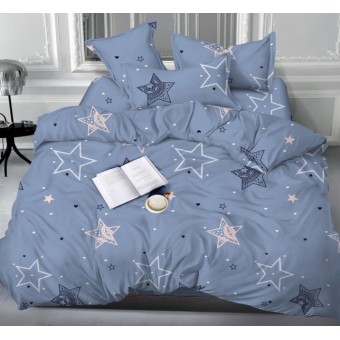 Комплект постельного белья     1,5 спальный  из сатина, звезды Luxor  