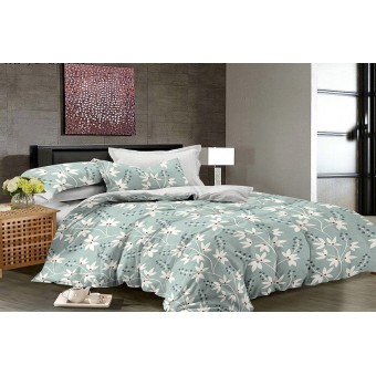 Комплект постельного белья     1,5 спальный  из сатина, цветы Luxor  