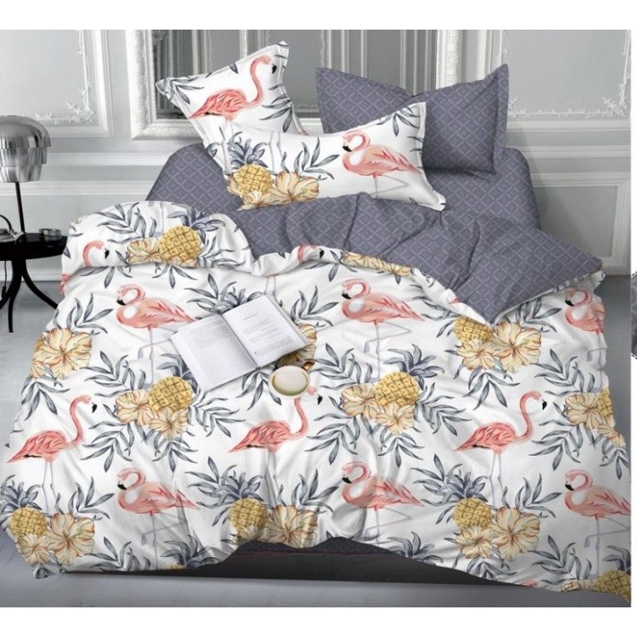 Комплект постельного белья 1,5 спальный из сатина с наволочками 70х70 2 шт Птицы Luxor