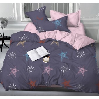 Комплект постельного белья     1,5 спальный  из сатина, звезды Luxor  