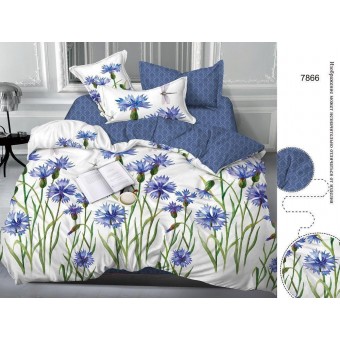 Комплект постельного белья        1,5 спальный из сатина        с наволочками 70х70 2 шт Цветы Luxor  