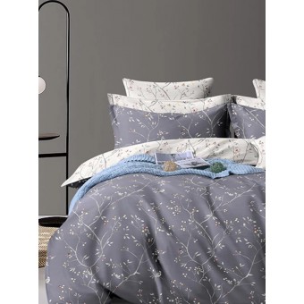 Комплект постельного белья        1,5 спальный из сатина        с наволочками 70х70 2 шт Веточки Luxor  