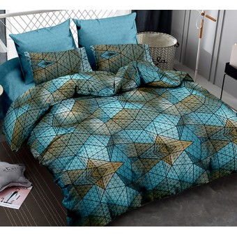 Комплект постельного белья     1,5 спальный  из сатина, геометрия Amore Mio  