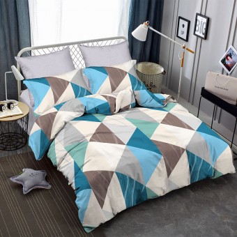 Комплект постельного белья         1,5 спальный из сатина        с наволочками 70х70 2 шт Ромбы Amore Mio  