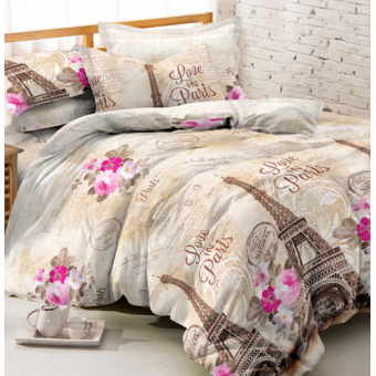 Комплект постельного белья     1,5 спальный  из полисатина, рисунок Amore Mio  
