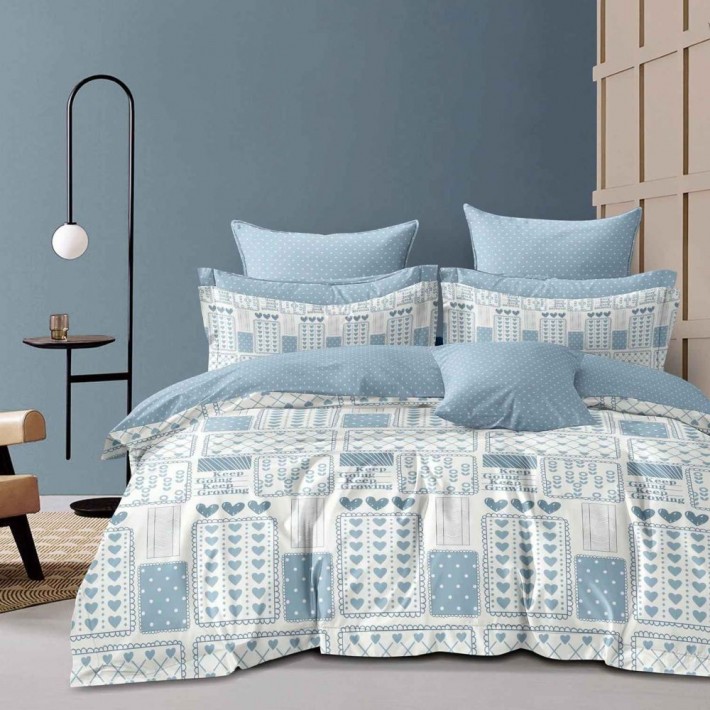 Комплект постельного белья 1,5 спальный из сатина с наволочками 70х70 2 шт Абстракция Kuzina