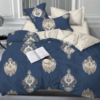 Комплект постельного белья         1,5 спальный из сатина        с наволочками 70х70 2 шт Узор Kuzina  