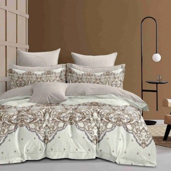 Комплект постельного белья         1,5 спальный из сатина        с наволочками 70х70 2 шт Узор Kuzina  