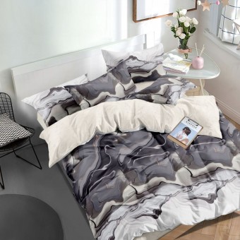 Комплект постельного белья         1,5 спальный из сатина        с наволочками 70х70 2 шт Абстракция Kuzina  