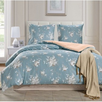 Комплект постельного белья         1,5 спальный из сатина        с наволочками 50х70 2 шт Цветы Valtery