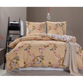 Комплект постельного белья        1,5 спальный из сатина        с наволочками 50х70 2 шт Веточки Valtery  