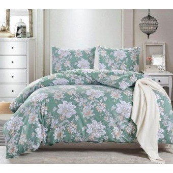 Комплект постельного белья         1,5 спальный из сатина        с наволочками 50х70 2 шт Цветы Valtery