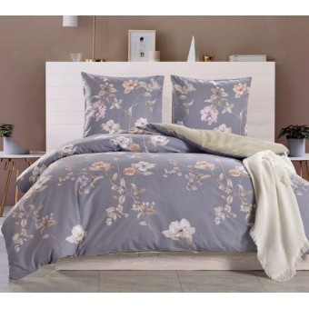 Комплект постельного белья         1,5 спальный из сатина        с наволочками 50х70 2 шт Цветы Valtery