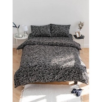 Комплект постельного белья        двуспальный из поплина        с наволочками 50х70 2 шт Животные Uniqcute