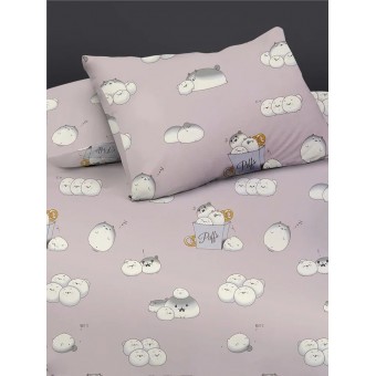 Комплект постельного белья        двуспальный из поплина        с наволочками 50х70 2 шт Рисунок Uniqcute