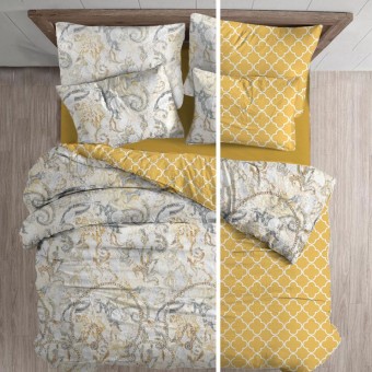 Комплект постельного белья        двуспальный из перкаля        с наволочками 70х70 2 шт Двойной дизайн Василиса  