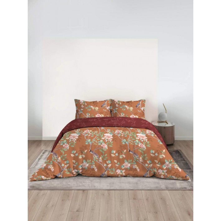 Комплект постельного белья двуспальный из перкаля с наволочками 50х70 2 шт Цветы