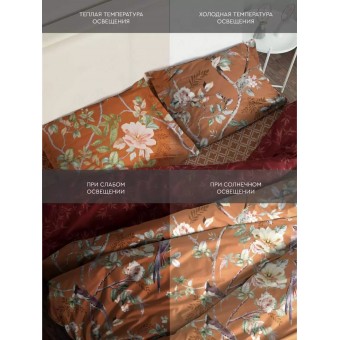 Комплект постельного белья        двуспальный из перкаля        с наволочками 50х70 2 шт Цветы   