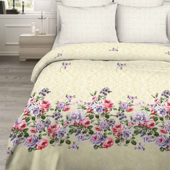Комплект постельного белья     2 спальный  из бязи, цветы Василиса  
