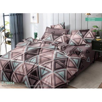 Комплект постельного белья        двуспальный из поплина        с наволочками 70х70 2 шт Абстракция Luxor  