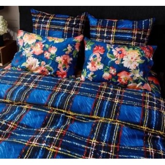 Комплект постельного белья         двуспальный из поплина        с наволочками 50х70 2 шт Цветы Ночь Нежна