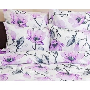 Комплект постельного белья         двуспальный из поплина        с наволочками 50х70 2 шт Цветы Ночь Нежна