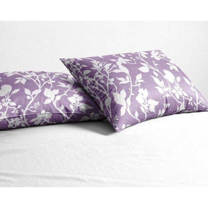 Комплект постельного белья двуспальный из поплина с наволочками 50х70 2 шт Растения Ночь Нежна