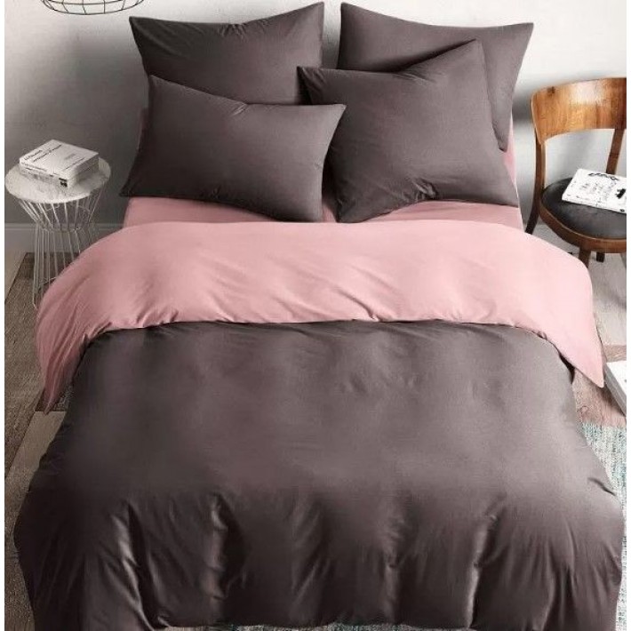 Комплект постельного белья двуспальный из поплина с наволочками 50х70 2 шт Однотонное Ночь Нежна