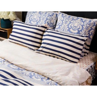 Комплект постельного белья         двуспальный из поплина        с наволочками 50х70 2 шт Узор Ночь Нежна