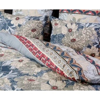 Комплект постельного белья         двуспальный из поплина        с наволочками 50х70 2 шт Цветы Ночь Нежна