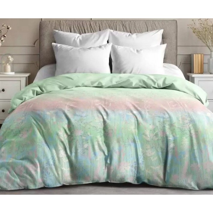 Комплект постельного белья двуспальный из поплина с наволочками 50х70 2 шт Растения Ночь Нежна