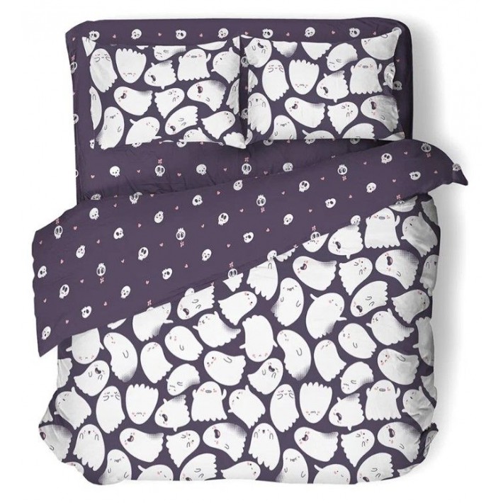 Комплект постельного белья двуспальный из поплина с наволочками 50х70 2 шт Рисунок Uniqcute