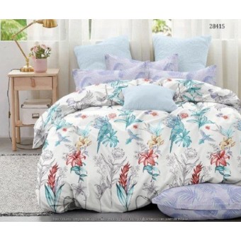 Комплект постельного белья         двуспальный из поплина        с наволочками 70х70 2 шт Цветы Love&Live  