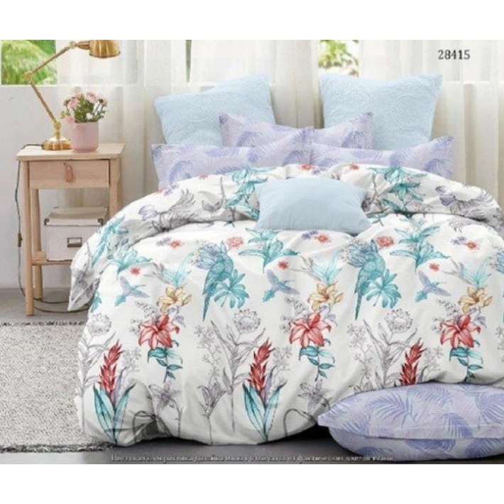 Комплект постельного белья двуспальный из поплина с наволочками 70х70 2 шт Цветы Love&Live