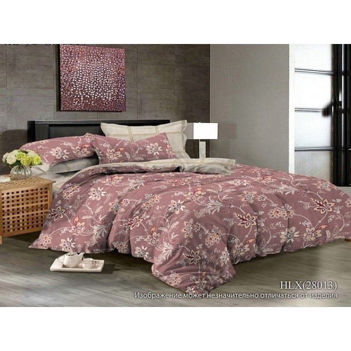 Комплект постельного белья двуспальный из сатина с наволочками 70х70 2 шт Цветы Luxor