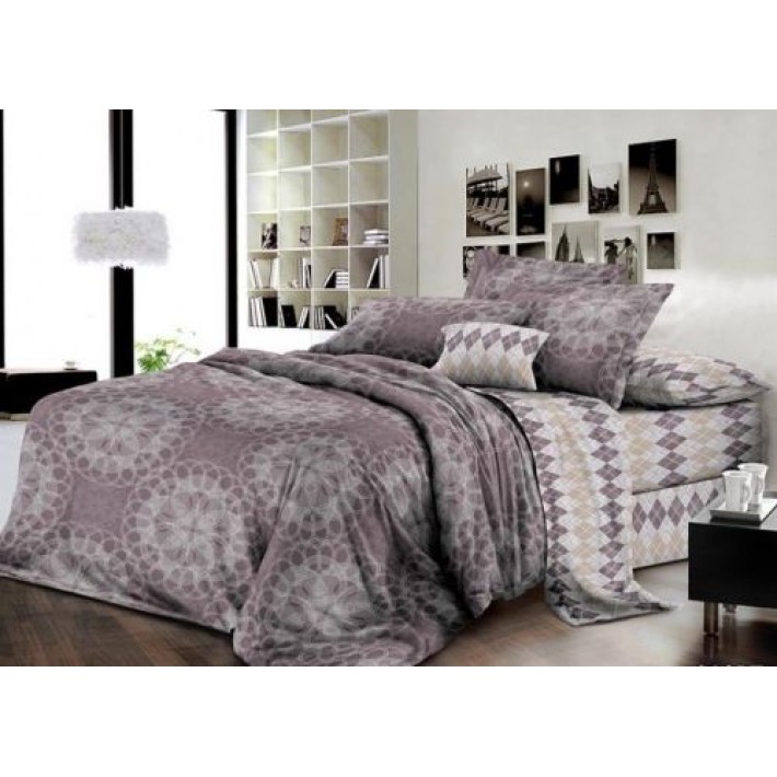 Комплект постельного белья двуспальный из сатина с наволочками 70х70 2 шт Рисунок Luxor