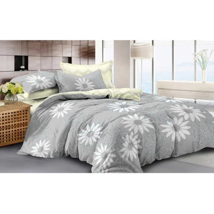 Комплект постельного белья     2 спальный  из сатина, цветы Luxor  