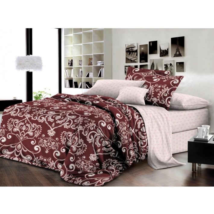 Комплект постельного белья двуспальный из сатина с наволочками 70х70 2 шт Рисунок Luxor