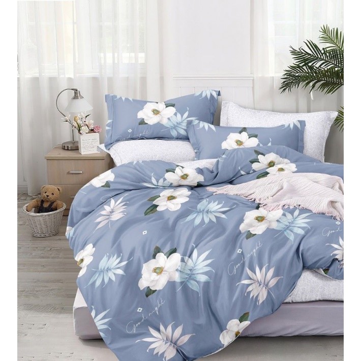 Комплект постельного белья двуспальный из сатина с наволочками 70х70 2 шт Цветы Luxor