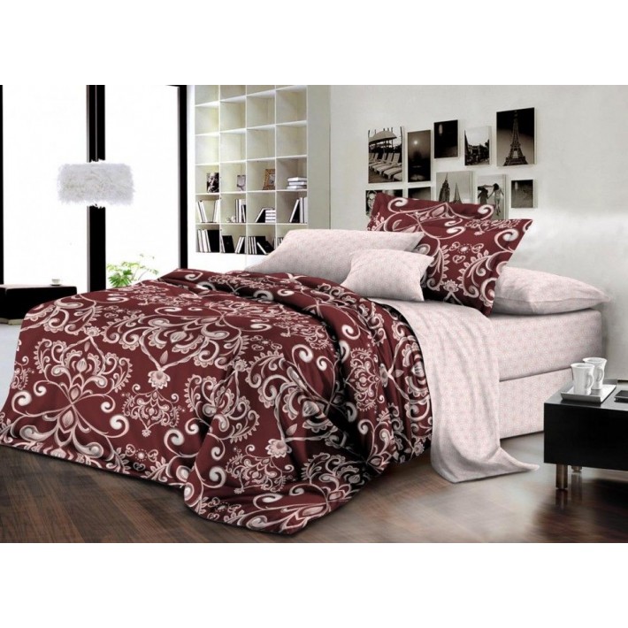 Комплект постельного белья двуспальный из сатина с наволочками 70х70 2 шт Рисунок Luxor