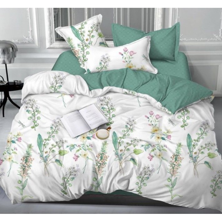 Комплект постельного белья двуспальный из сатина с наволочками 70х70 2 шт Цветы Luxor