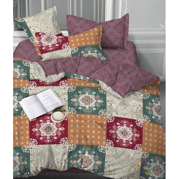 Комплект постельного белья двуспальный из сатина с наволочками 70х70 2 шт Рисунок Luxor