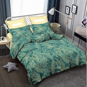 Комплект постельного белья        двуспальный из сатина        с наволочками 70х70 2 шт Листья Amore Mio  