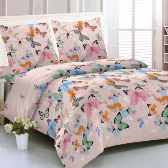 Комплект постельного белья     2 спальный  из полисатина, бабочки Amore Mio  