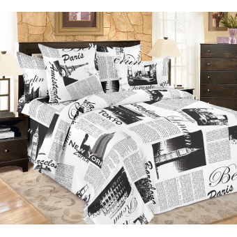 Комплект постельного белья     2 спальный  из полисатина, надписи Amore Mio  